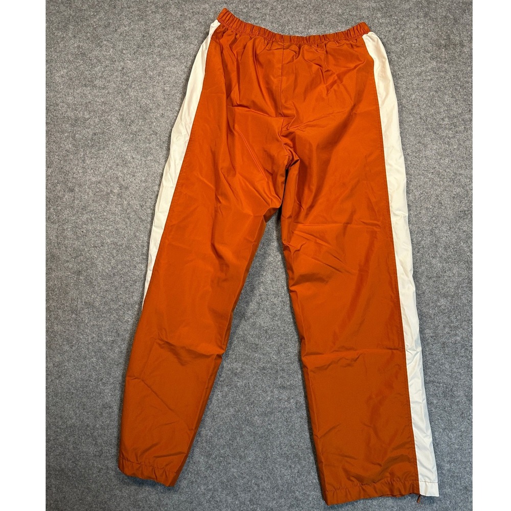 Red Oak Sportswear Track Pants Medium Orange White Stripe Mesh Lined Zip Ankle
